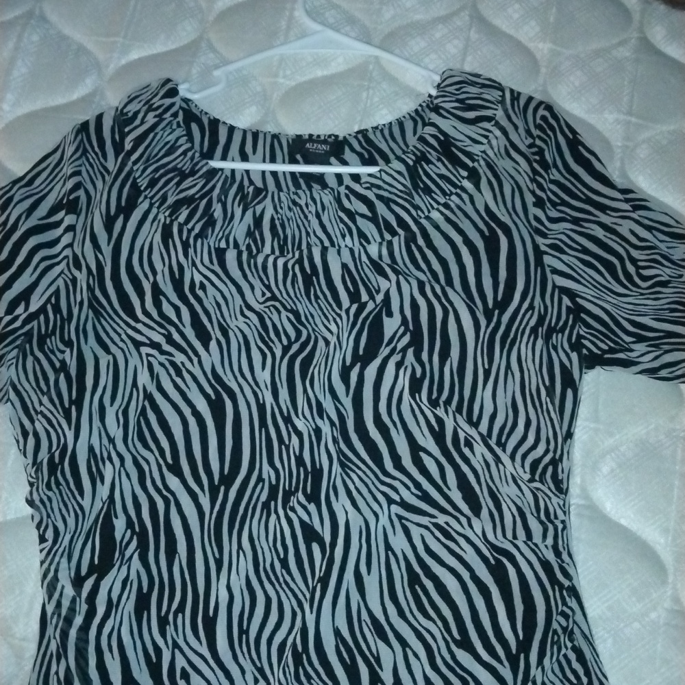 Black and white long sleeve blouse